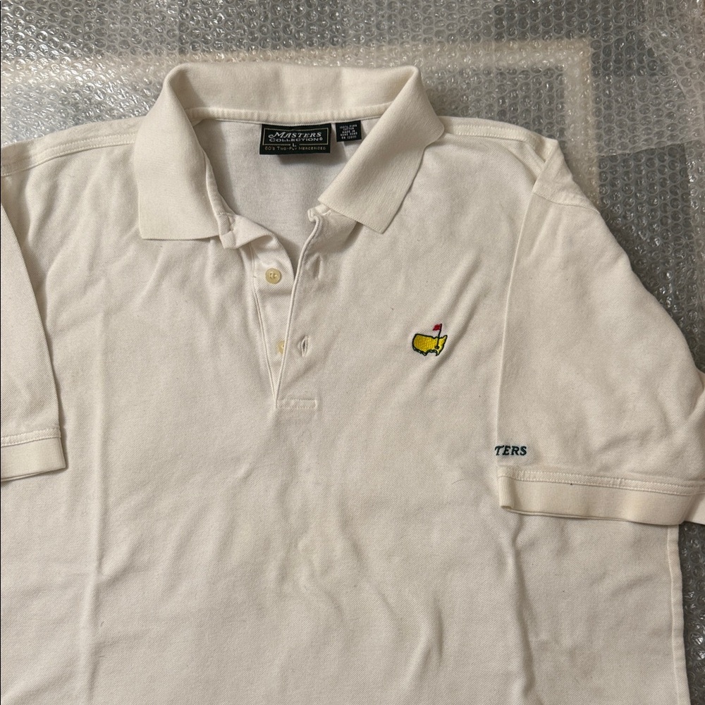 Men’s Large White Master’s Golf Polo Shirt